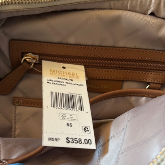 Michael Kors Brown and Gold Backpack with Pyramid Studs main image 5